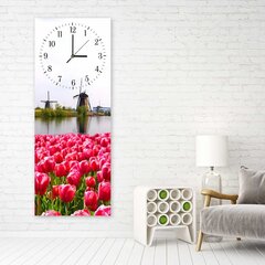 Sienas pulkstenis, Holandes ainava, 40x118cm cena un informācija | Pulksteņi | 220.lv