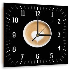 Sienas pulkstenis, Kafija ar sirdi, 80x80cm цена и информация | Часы | 220.lv