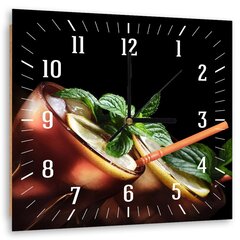 Sienas pulkstenis, Kubas bezmaksas kokteilis, 40x40cm cena un informācija | Pulksteņi | 220.lv