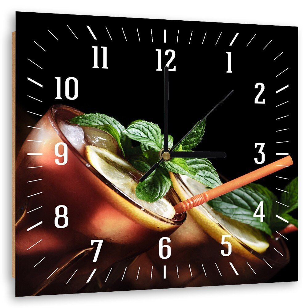 Sienas pulkstenis, Kubas bezmaksas kokteilis, 40x40cm цена и информация | Pulksteņi | 220.lv