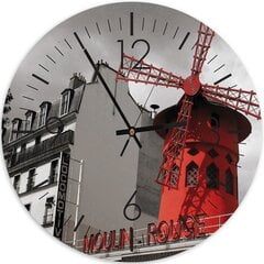 Sienas pulkstenis, Moulin Rouge, 40x40cm cena un informācija | Pulksteņi | 220.lv