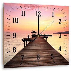 Настенные часы, Мост и закат, 60x60см цена и информация | Часы | 220.lv