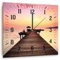 Sienas pulkstenis, Tilts un saulriets, 80x80cm cena un informācija | Pulksteņi | 220.lv