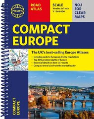 Philip's Compact Atlas Europe: A5 Spiral binding cena un informācija | Enciklopēdijas, uzziņu literatūra | 220.lv