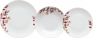 Посуда 18 Предметы Листья Фарфор 1 cm цена и информация | Посуда, тарелки, обеденные сервизы | 220.lv