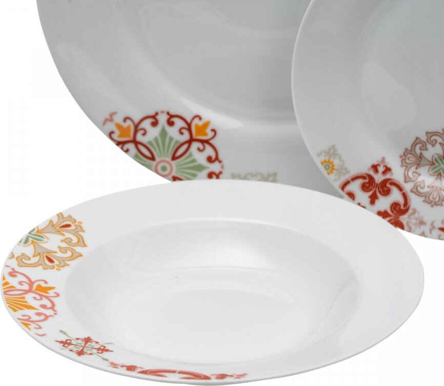 Bigbuy Home Māla trauki 18 Daudzums Porcelāns Bordo 1 cm Sinepes cena un informācija | Trauki, šķīvji, pusdienu servīzes | 220.lv