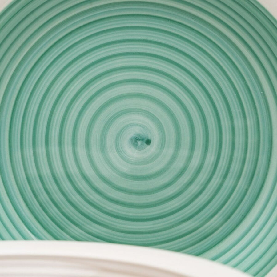Bigbuy Home Māla trauki 18 Daudzums Zils Zaļš 1 cm Keramika cena un informācija | Trauki, šķīvji, pusdienu servīzes | 220.lv