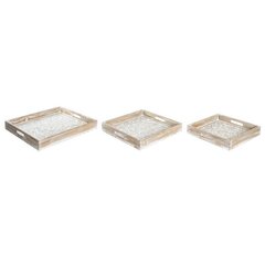 Dkd Home Decor Paplāšu Komplekts DKD Home Decor Brūns 40 x 40 x 5 cm Mango koks Arābija cena un informācija | Trauki, šķīvji, pusdienu servīzes | 220.lv