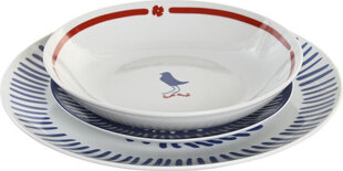 Набор посуды DKD Home Decor Фарфор Красный Синий Белый 27 x 27 x 3 cm 18 Предметы цена и информация | Посуда, тарелки, обеденные сервизы | 220.lv