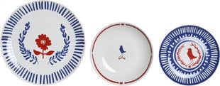 Набор посуды DKD Home Decor Фарфор Красный Синий Белый 27 x 27 x 3 cm 18 Предметы цена и информация | Посуда, тарелки, обеденные сервизы | 220.lv
