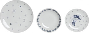 Набор посуды DKD Home Decor Фарфор Синий Белый 27 x 27 x 3 cm 18 Предметы цена и информация | Посуда, тарелки, обеденные сервизы | 220.lv