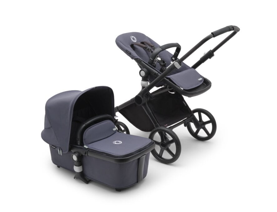 Bugaboo Fox Cub universālie rati, Black/Stormy Blue-Stormy Blue cena un informācija | Bērnu rati | 220.lv