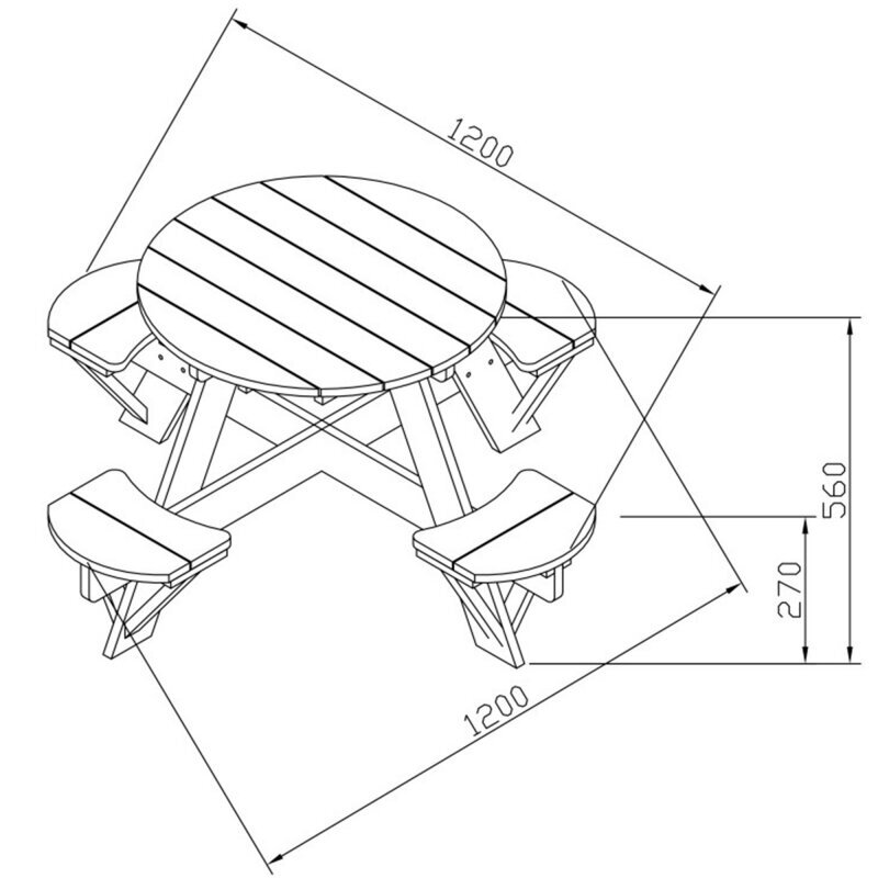 Axi koka piknika galds, 4 sēdvietas cena un informācija | Dārza mēbeles bērniem | 220.lv