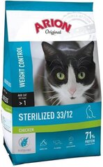 Arion Original sterilizētiem kaķiem, ar vistu, 7.5 kg cena un informācija | Sausā barība kaķiem | 220.lv