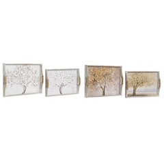 Paplāšu Komplekts DKD Home Decor Brūns Balts Koks MDF (2 Daudzums) (40 x 30 x 6 cm) (2 gb.) cena un informācija | Virtuves piederumi | 220.lv