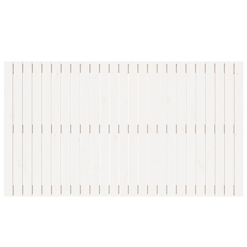 vidaXL sienas galvgalis, balts, 159,5x3x90 cm, priedes masīvkoks cena un informācija | Gultas | 220.lv