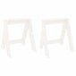 vidaXL taburetes, 2 gab., 40x40x45 cm, priedes masīvkoks, baltas цена и информация | Virtuves un ēdamistabas krēsli | 220.lv