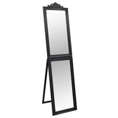 vidaXL grīdas spogulis, 45x180 cm, melns cena un informācija | Spoguļi | 220.lv