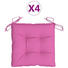 vidaXL krēslu matrači, 4 gab., rozā, 50x50x7 cm, audums цена и информация | Подушки, наволочки, чехлы | 220.lv