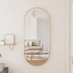 vidaXL sienas spogulis, zelta krāsā, 35x80 cm, ovāls cena un informācija | Spoguļi | 220.lv