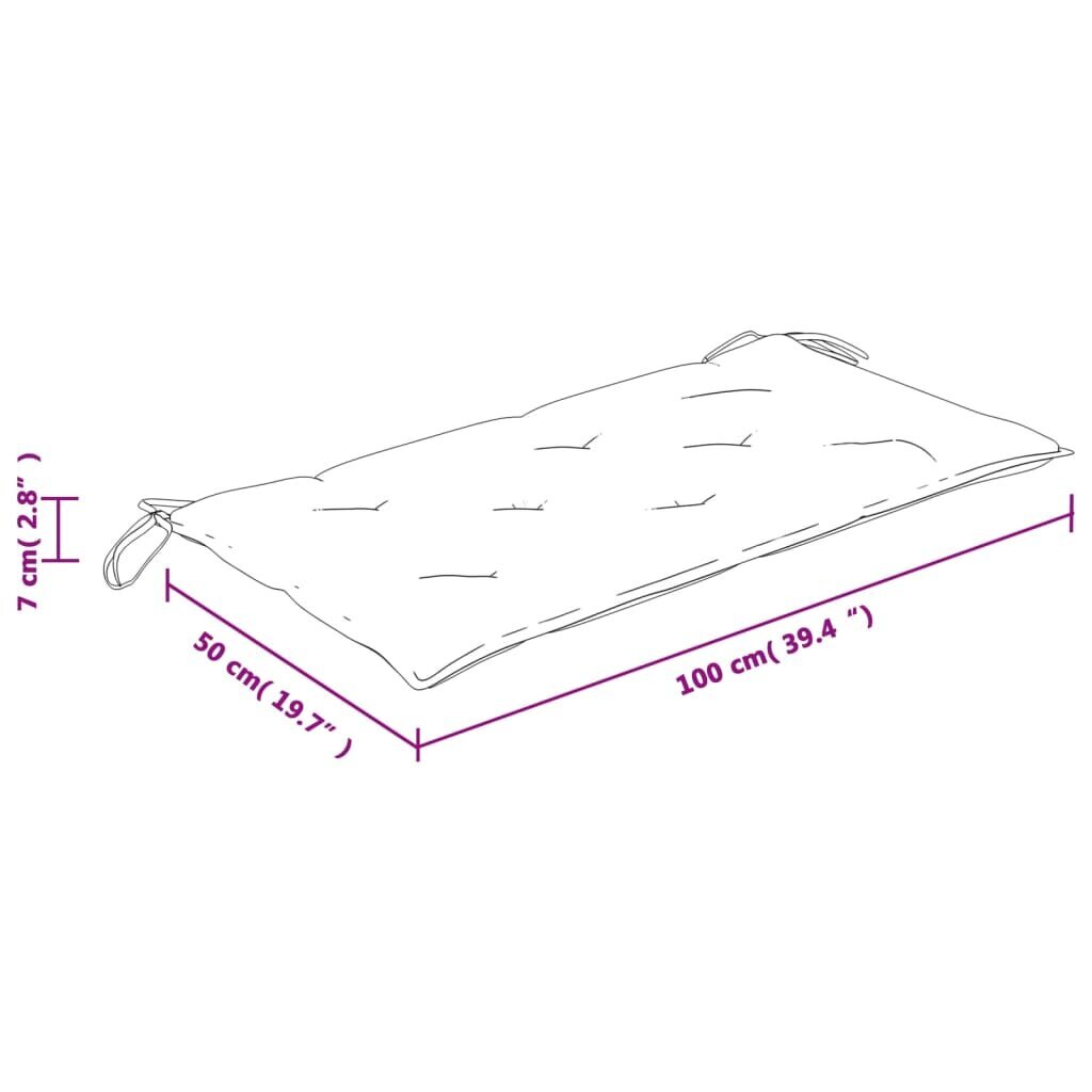 vidaXL sola matracis, 100x50x7 cm, daudzkrāsains audums cena un informācija | Krēslu paliktņi | 220.lv