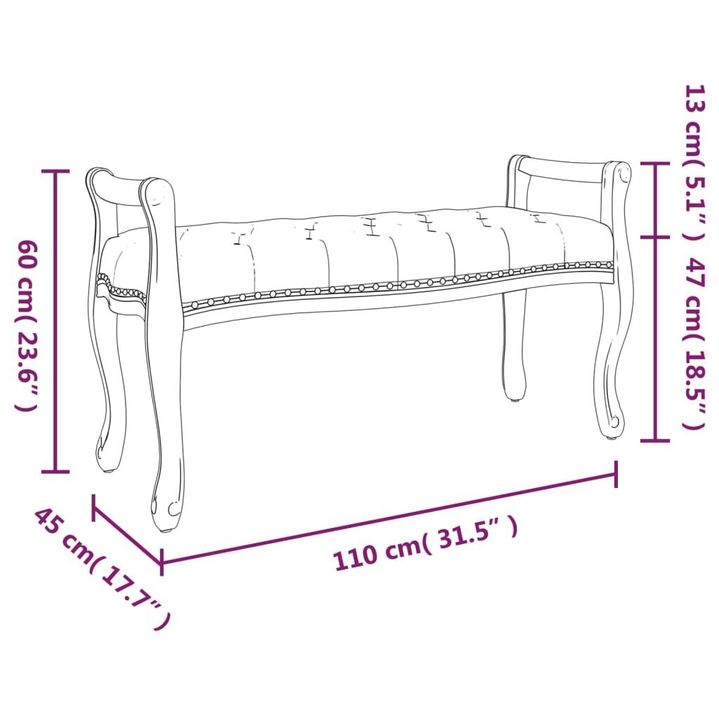 vidaXL sols, 110x45x60 cm, zils samts цена и информация | Apavu skapji, apavu plaukti, priekšnama soliņi | 220.lv