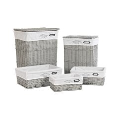 Набор корзин DKD Home Decor Серый полиэстер плетеный (44 x 34 x 56 cm) цена и информация | Ящики для вещей | 220.lv