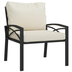 vidaXL dārza krēsli, smilškrāsas matrači, 2 gab., 68x76x79 cm, tērauds цена и информация | скамейка со столиком | 220.lv