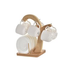 6 krūžu ar šķīvi komplekts DKD Home Decor (90 ml) цена и информация | Стаканы, фужеры, кувшины | 220.lv