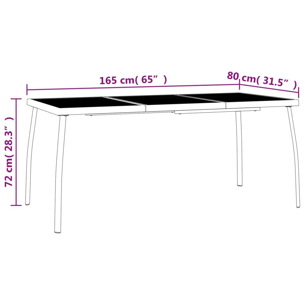 vidaXL dārza galds, antracītpelēks, 165x80x72 cm, tērauda siets cena un informācija | Dārza galdi | 220.lv