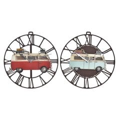 Sienas pulkstenis DKD Home Decor Treileris 34 x 3,5 x 32,5 cm Sarkans Metls Celeste Vintage (2 gb.) cena un informācija | Pulksteņi | 220.lv