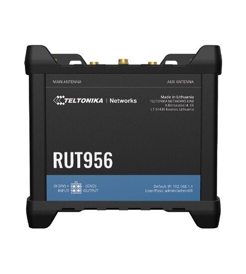Teltonika RUT956 | Rūpnieciskais 4G LTE maršrutētājs | Cat.4, WiFi, Dual Sim, GPS, 1x WAN, 3x LAN, RUT956 200000 cena un informācija | Rūteri (maršrutētāji) | 220.lv