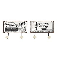 Uz sienas piestiprints mtea pakaramais DKD Home Decor Metls Vintage (23 x 6 x 12 cm) (2 gb.) цена и информация | Вешалки для одежды | 220.lv