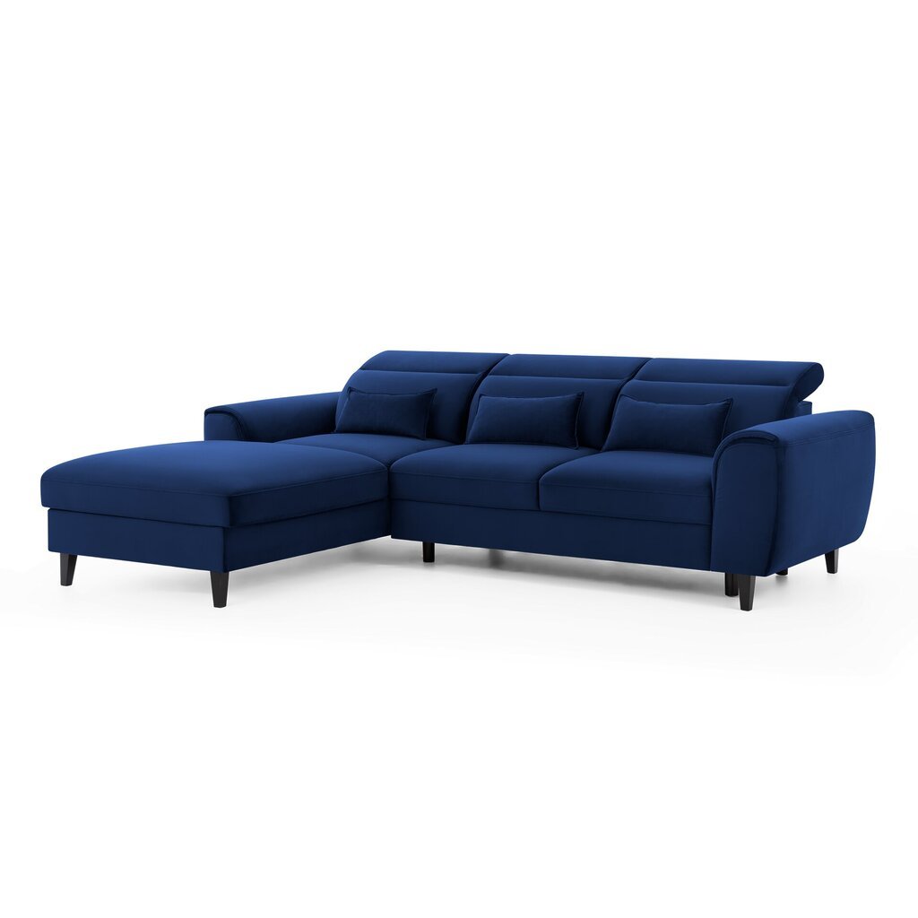 Stūra dīvāns NORE Foble Velvetmat 40, kreisās puses, zils cena un informācija | Stūra dīvāni | 220.lv
