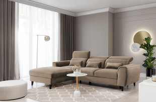 Stūra dīvāns NORE Foble Nube 20, kreisās puses, brūns cena un informācija | Stūra dīvāni | 220.lv