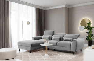 Stūra dīvāns NORE Foble Nube 04, kreisās puses, pelēks cena un informācija | Stūra dīvāni | 220.lv