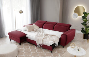 Stūra dīvāns NORE Foble Loco 25, kreisās puses, sarkans cena un informācija | Stūra dīvāni | 220.lv