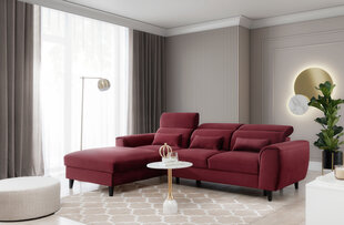 Stūra dīvāns NORE Foble Loco 25, kreisās puses, sarkans cena un informācija | Stūra dīvāni | 220.lv