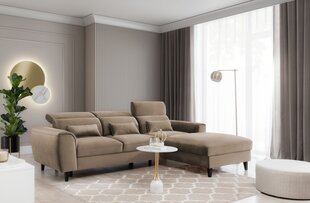 Stūra dīvāns NORE Foble Nube 20, labās puses, brūns cena un informācija | Stūra dīvāni | 220.lv