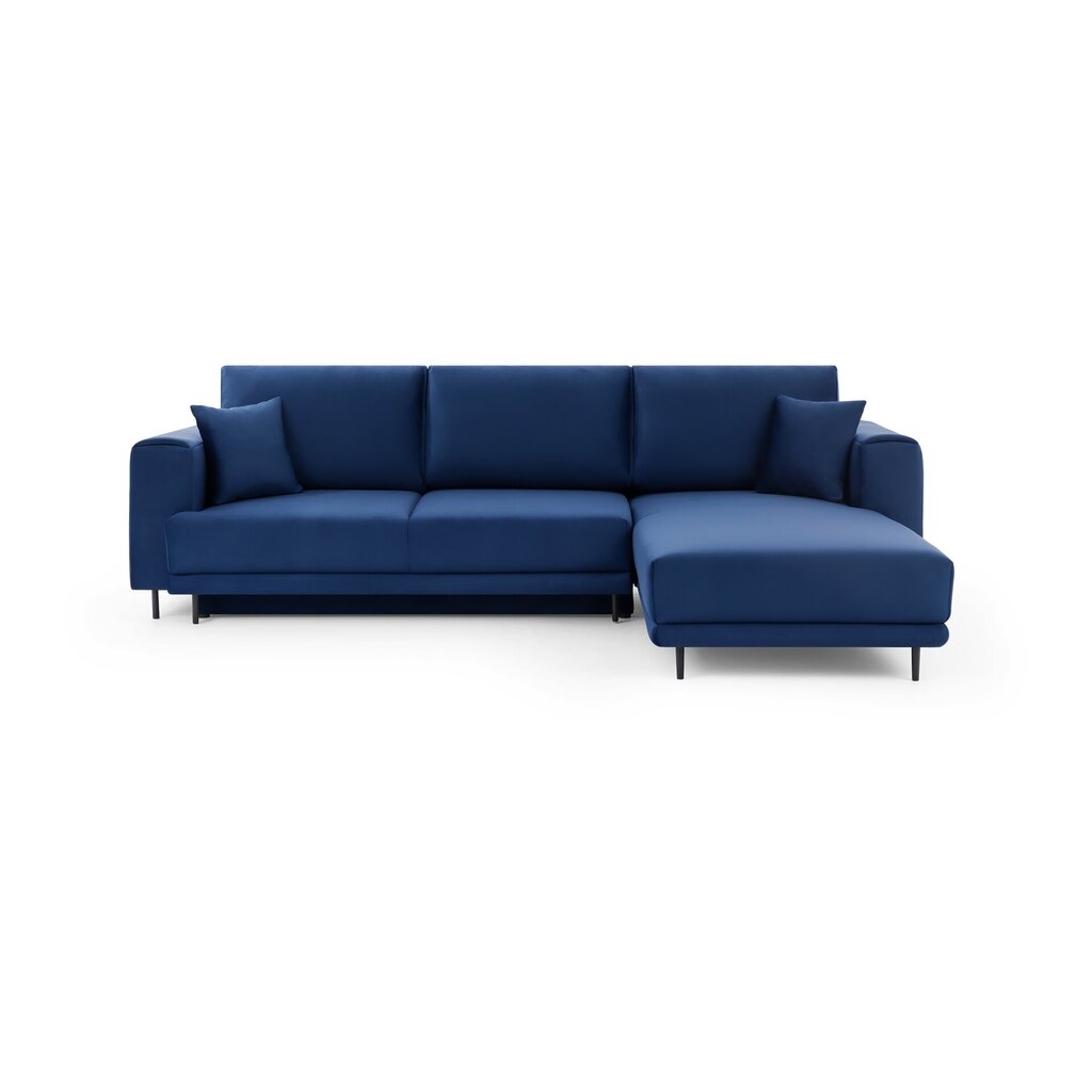 Stūra dīvāns NORE Dalia Velvetmat 40, labās puses, zils cena un informācija | Stūra dīvāni | 220.lv