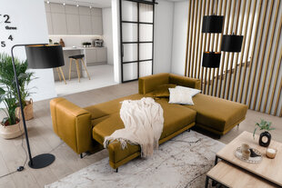Stūra dīvāns NORE Dalia Loco 45, labās puses, dzeltens cena un informācija | Stūra dīvāni | 220.lv