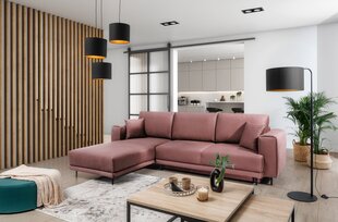 Stūra dīvāns NORE Dalia Nube 24, kreisās puses, rozā cena un informācija | Stūra dīvāni | 220.lv