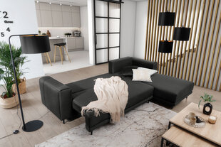 Stūra dīvāns NORE Dalia Loco 05, kreisās puses, melns cena un informācija | Stūra dīvāni | 220.lv