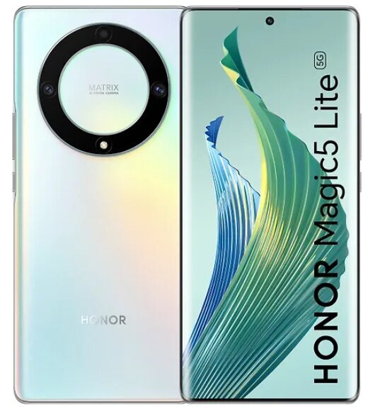 Honor Magic5 Lite 5G 6/128GB 5109AMAE Titanium Silver цена и информация | Mobilie telefoni | 220.lv