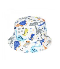 Panamas cepure bērniem 340221 01, balts/zils 340221*01-52/54 cena un informācija | Cepures, cimdi, šalles zēniem | 220.lv