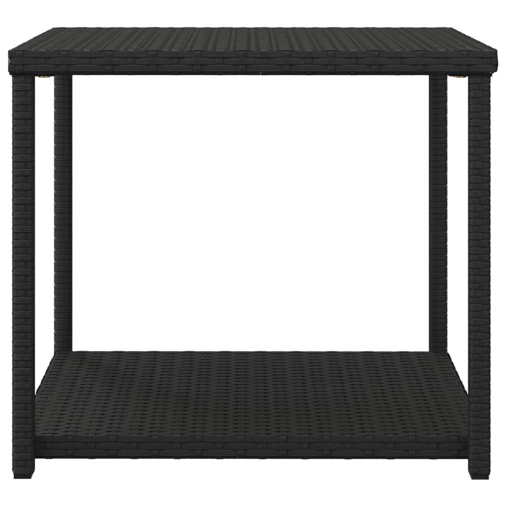 vidaXL galdiņš, 55x45x49 cm, polietilēna rotangpalma, melns cena un informācija | Žurnālgaldiņi | 220.lv