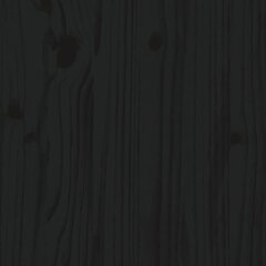 vidaXL gultas rāmis ar galvgali, melns, 140x200 cm, priedes masīvkoks cena un informācija | Gultas | 220.lv