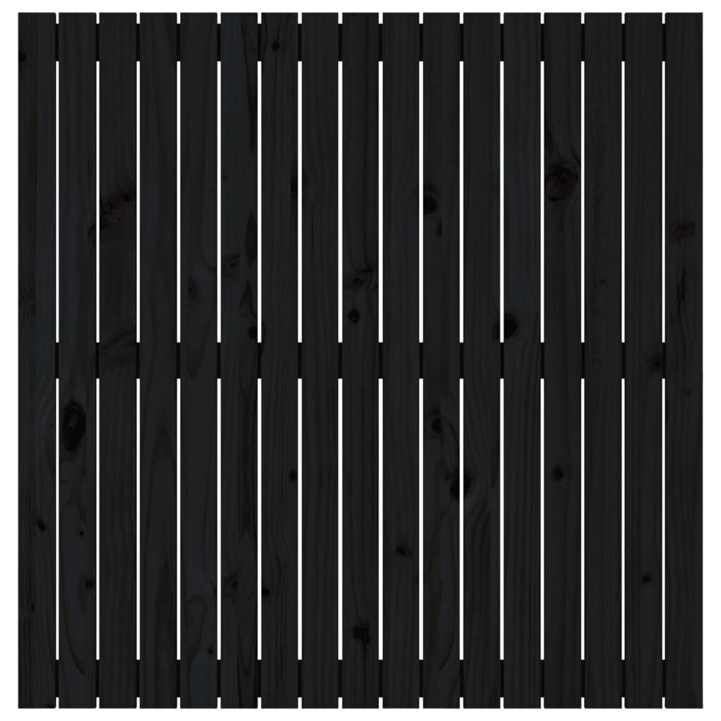vidaXL sienas galvgalis, melns, 108x3x110 cm, priedes masīvkoks cena un informācija | Gultas | 220.lv