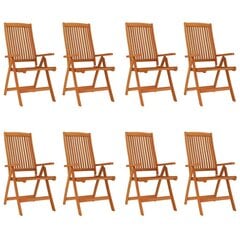 vidaXL saliekami dārza krēsli, 8 gab., eikalipta masīvkoks cena un informācija | Dārza krēsli | 220.lv