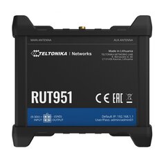 Teltonika RUT951 | Rūpnieciskais 4G LTE maršrutētājs | Cat.4, WiFi, Dual Sim, 1x WAN, 3x LAN, RUT951 000000 цена и информация | Маршрутизаторы (роутеры) | 220.lv